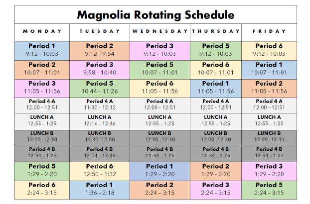 NEW Bell Schedules & Rotating Schedule